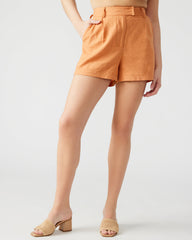 IMELDA Caramel Pleated Trouser Women's Shorts