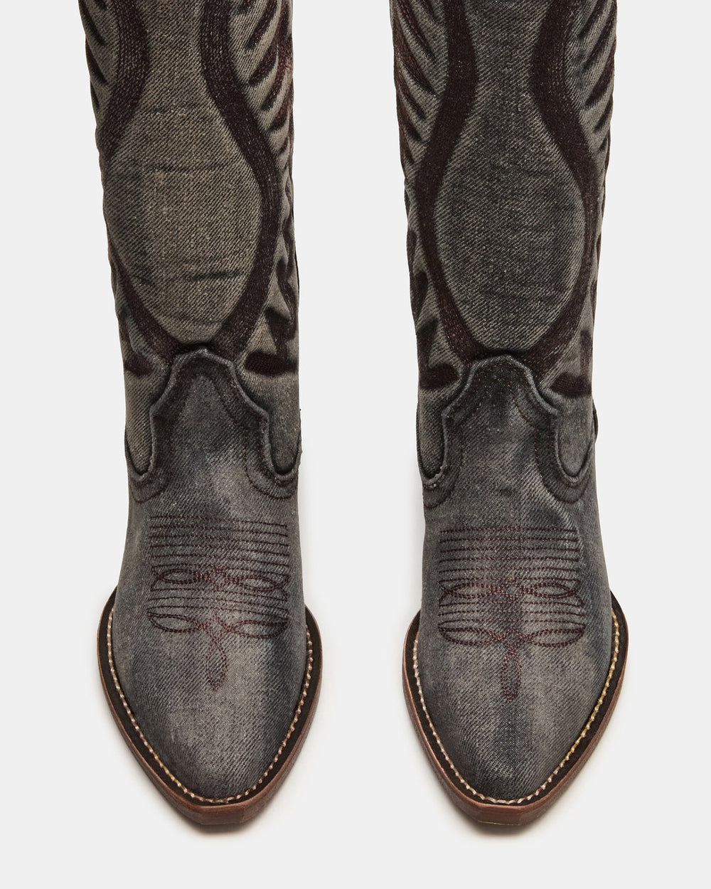 ALBANY Black Denim Pointed-Toe Women's Western Boot