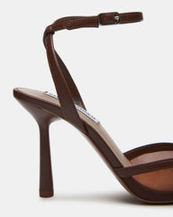 ALLIANCE Mesh Brown Pointed-Toe Pump Women's Heel