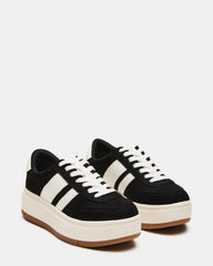 NINJA White/Black Women's Lace-Up Platform Sneaker