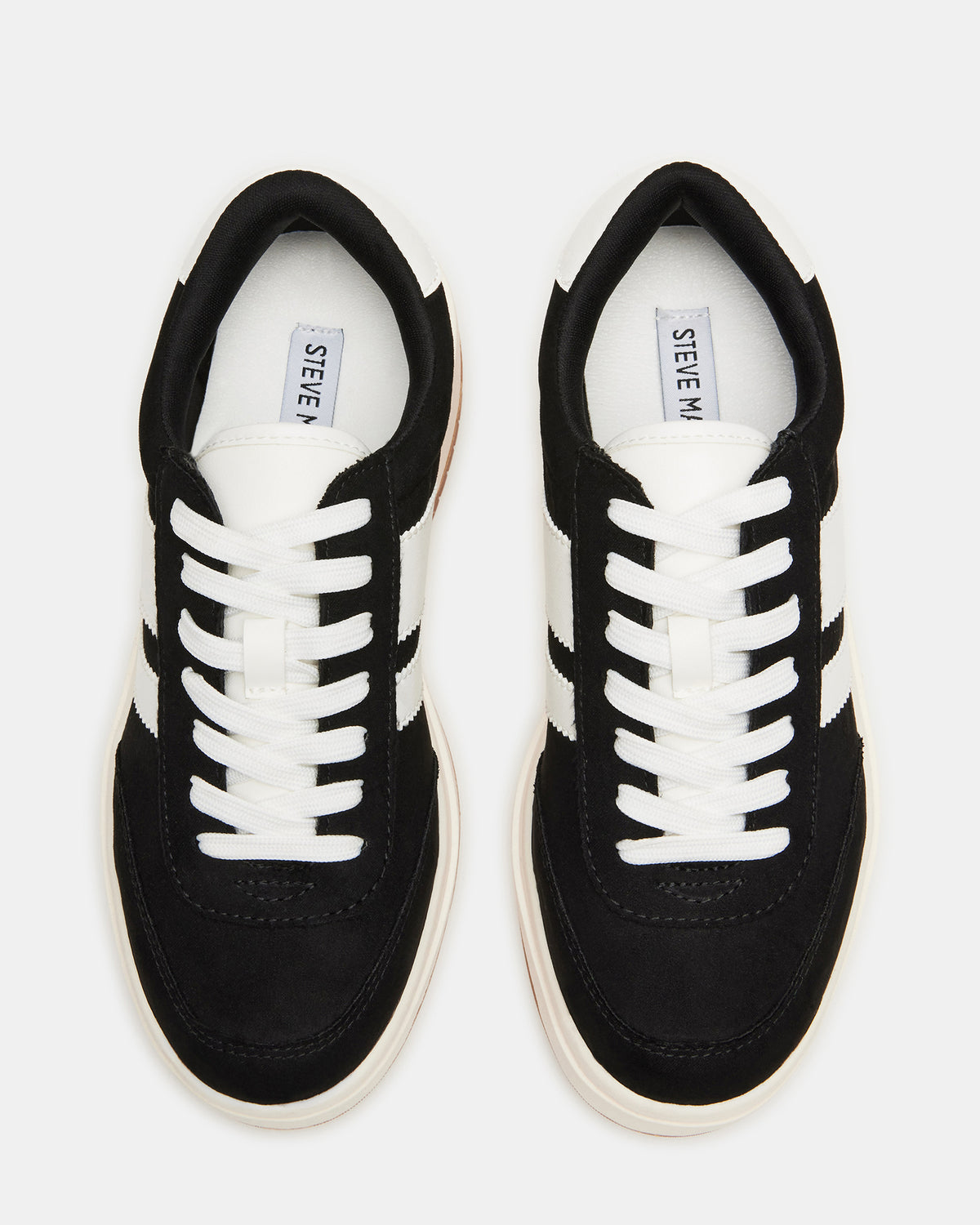NINJA White/Black Women's Lace-Up Platform Sneaker